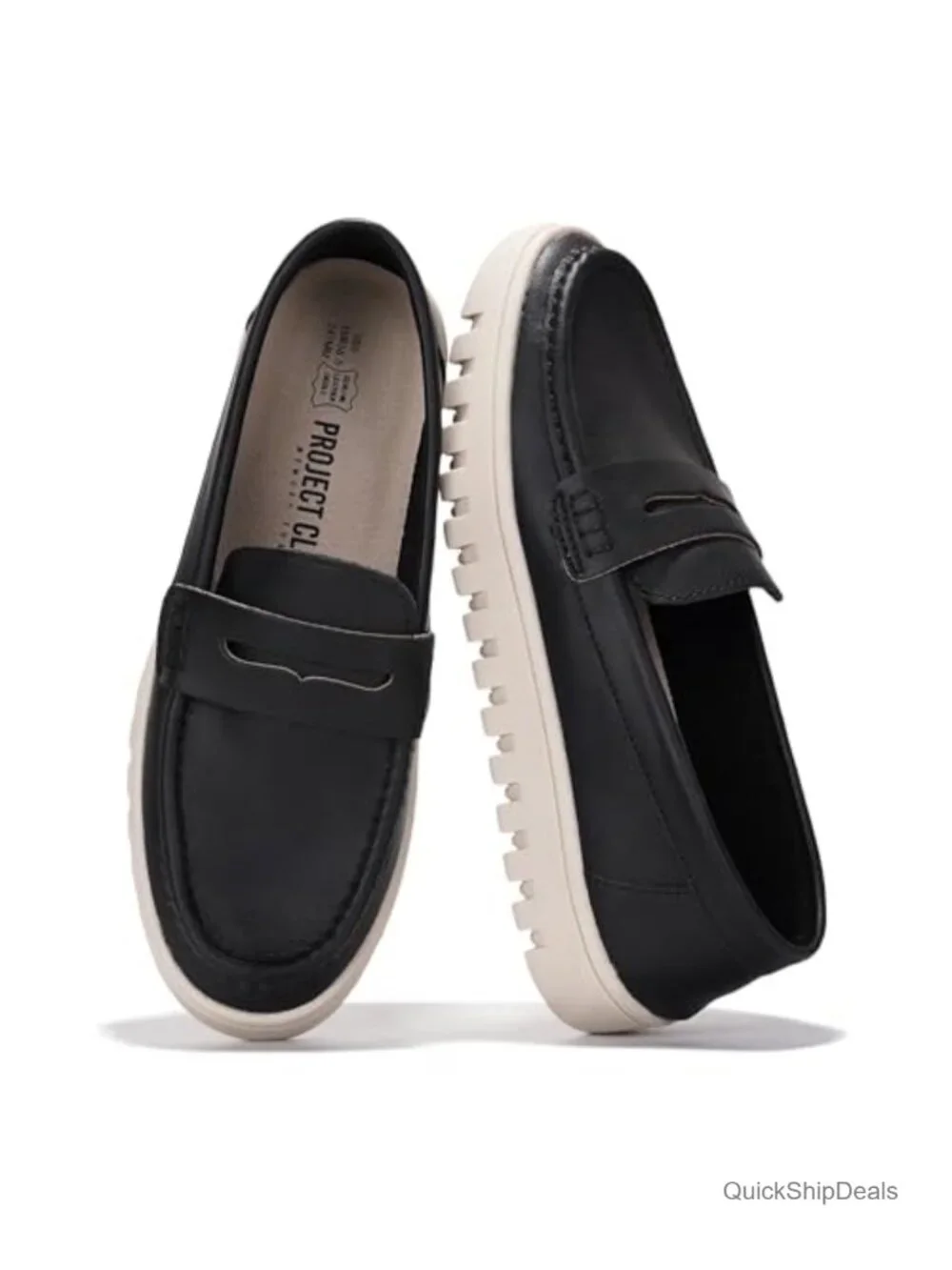 Genuine Leather Slip-On Loafers for Women Comfortable Non-Slip Work Shoes